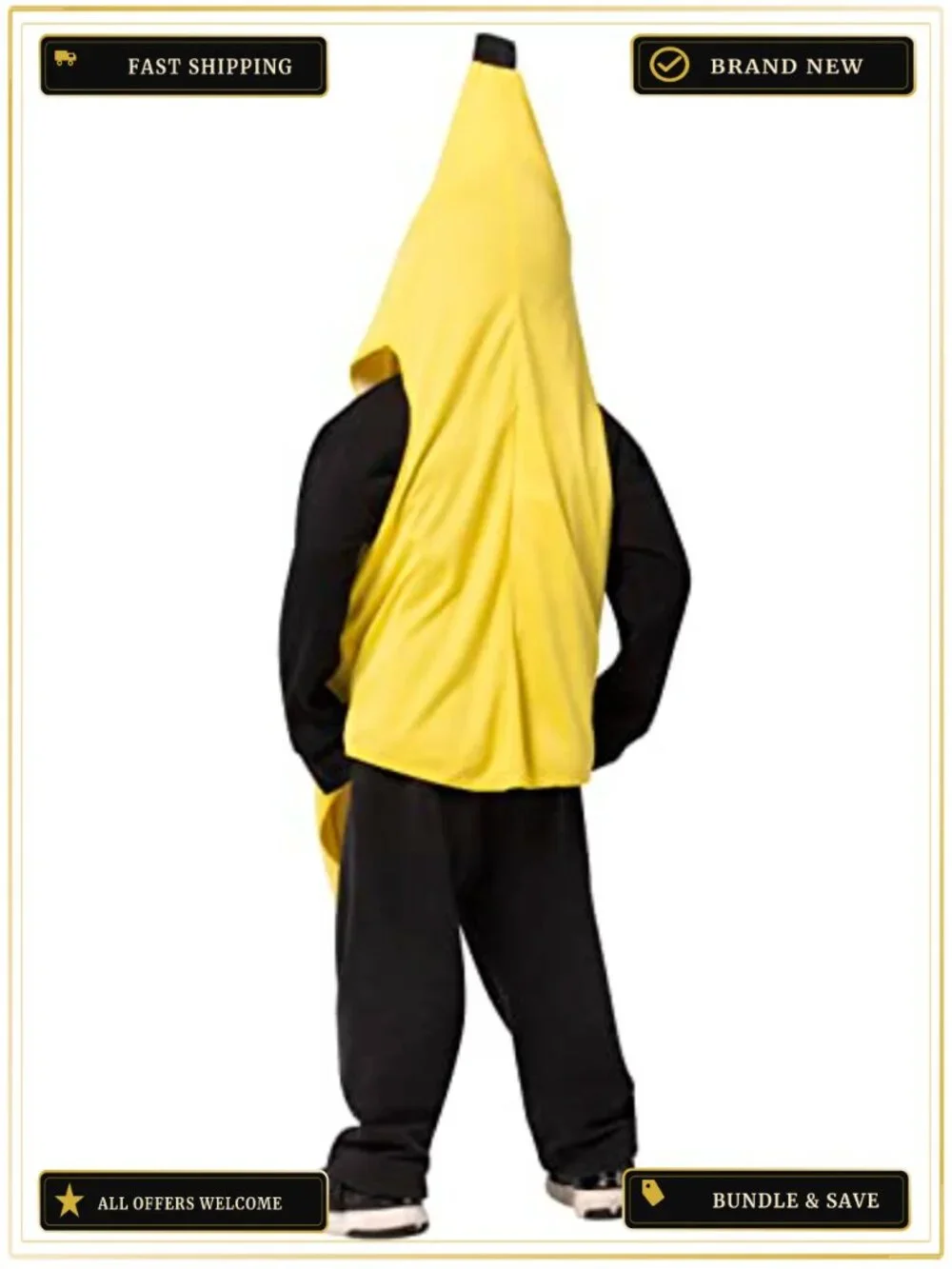 Banana Costume Child Size 3-4 Over Head Tunic Halloween Party